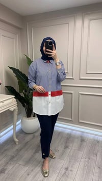 Ghisa 3610G4429 Lacivert Ribana Detaylı Gömlek