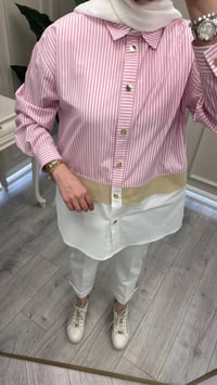 Ghisa 3610G4429 Pembe Ribana Detaylı Gömlek