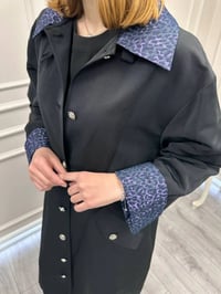 Ghisa 3610T2700 Siyah Bilek Ve Yaka Detaylı Trenç