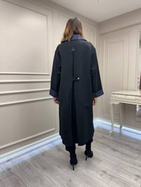 Ghisa 3610T2700 Siyah Bilek Ve Yaka Detaylı Trenç