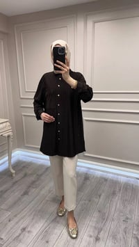 Ghisa 3610T4299 Kahve Çizgi ve Cep Detaylı Tunik
