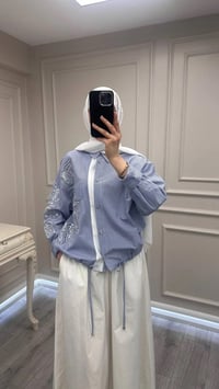 Ghisa 3610T4317 Lacivert İşleme Detaylı Tunik