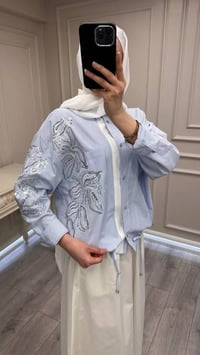 Ghisa 3610T4317 Mavi İşleme Detaylı Tunik