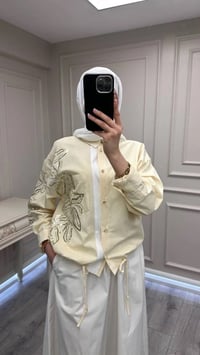 Ghisa 3610T4317 Sarı İşleme Detaylı Tunik