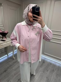 Ghisa 3610T4327 Pembe Yakası Taş Detaylı Tunik