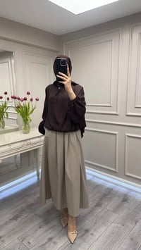 Ghisa 3610T4328 Kahve Yaka Detaylı Tunik