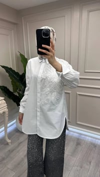 Ghisa 3610T4380 Ekru Yakası İşlemeli Tunik