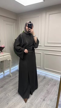Ghisa 3610T9187 Kahve İç Elbiseli Abaya