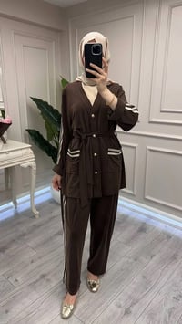 Ghisa 3610T9287 Kahve Şerit Detaylı Takım