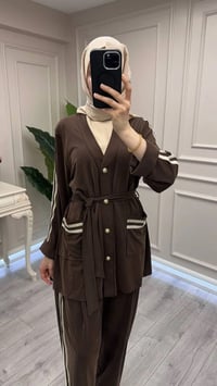 Ghisa 3610T9287 Kahve Şerit Detaylı Takım