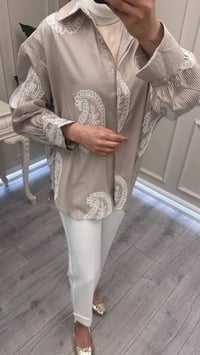 Ghisa 3611G4430 Haki Brode Detaylı Gömlek