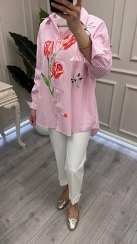 Ghisa 3611G4432 Pembe Baskı Detaylı Gömlek
