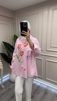 Ghisa 3611G4432 Pembe Baskı Detaylı Gömlek