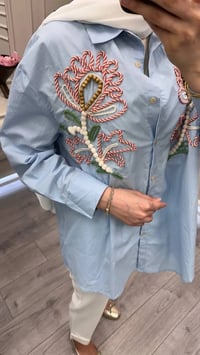 Ghisa 3611G4433 Mavi Nakış İşlemeli Gömlek