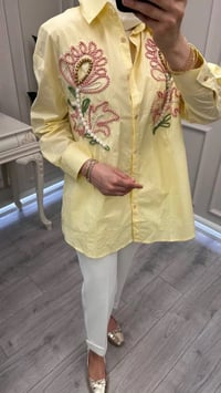 Ghisa 3611G4433 Sarı Nakış İşlemeli Gömlek