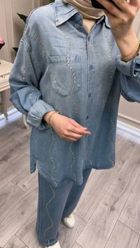 Ghisa 3611T9297 Mavi Zımba Detaylı Takım
