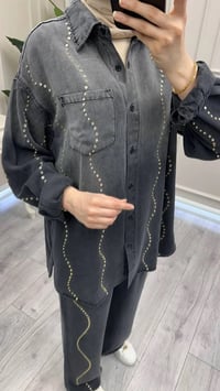 Ghisa 3611T9297 Siyah Zımba Detaylı Takım
