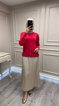 Ghisa 3620H3290 Kırmızı İşleme Detaylı Hırka