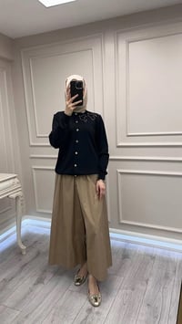 Ghisa 3620H3290 Siyah İşleme Detaylı Hırka