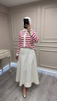 Ghisa 3620H3313 Ekru Kırmızı Hırka