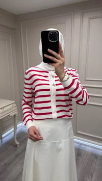 Ghisa 3620H3313 Ekru Kırmızı Hırka