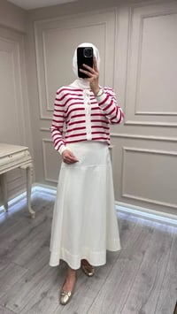 Ghisa 3620H3313 Ekru Kırmızı Hırka