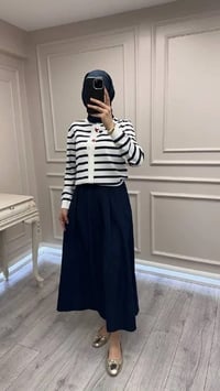 Ghisa 3620H3313 Ekru Lacivert Hırka