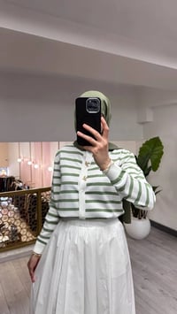 Ghisa 3620H3313 Ekru Yeşil Hırka