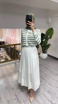 Ghisa 3620H3313 Ekru Yeşil Hırka