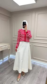 Ghisa 3620H3313 Kırmızı Ekru Hırka