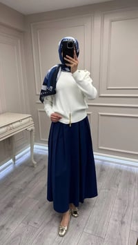 Ghisa 3620T4863 Ekru Vatkalı Fermuar Detaylı Merserize Tunik