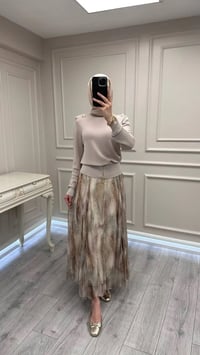 Ghisa 3620T4863 Taş Vatkalı Fermuar Detaylı Merserize Tunik