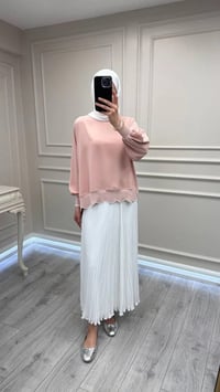 Ghisa 3630T4304 Pudra Ribana Detaylı Tunik