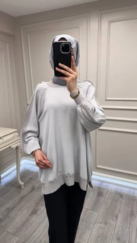 Ghisa 3630T4321 Gri Kolları Merserize Detaylı Tunik
