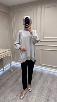 Ghisa 3630T4321 Gri Kolları Merserize Detaylı Tunik