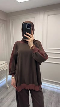 Ghisa 3630T4321 Kahve Kolları Merserize Detaylı Tunik