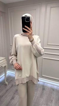 Ghisa 3630T4321 Taş Kolları Merserize Detaylı Tunik