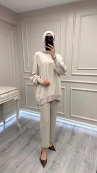 Ghisa 3630T4321 Taş Kolları Merserize Detaylı Tunik