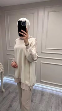Ghisa 3630T4321 Taş Kolları Merserize Detaylı Tunik