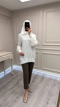 Ghisa 3630T4421 Ekru Etek Ucu Ve Kolları Merserize Tunik
