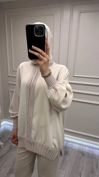 Ghisa 3630T4422 Bej Etek Ucu Ve Önü Merserize Detaylı Tunik