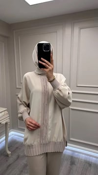 Ghisa 3630T4422 Bej Etek Ucu Ve Önü Merserize Detaylı Tunik