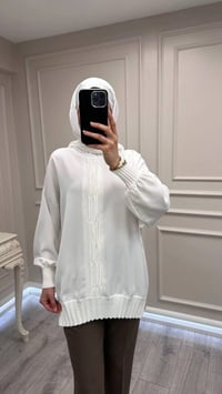 Ghisa 3630T4422 Ekru Etek Ucu Ve Önü Merserize Detaylı Tunik
