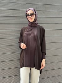 Ghisa 3630T4442 Kahve Önü Nervür Detaylı Tunik