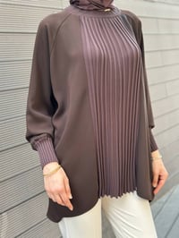 Ghisa 3630T4442 Kahve Önü Nervür Detaylı Tunik