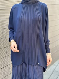 Ghisa 3630T4442 Lacivert Önü Nervür Detaylı Tunik