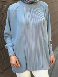 Ghisa 3630T4442 Mavi Önü Nervür Detaylı Tunik