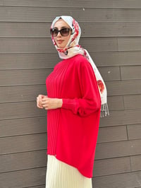 Ghisa 3630T4442 Mercan Önü Nervür Detaylı Tunik