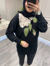 Ghisa 3651T4415 Siyah Yakası Detaylı Tunik