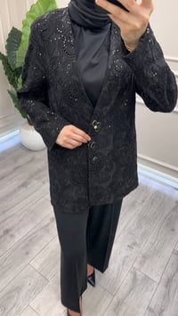 Ghisa 4710C3437 Siyah Dantelli Ceket 